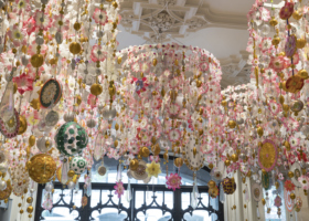 Exhibition view of Using Walls, Floors, and Ceilings: Beatriz Milhazes at The Jewish Museum, NY