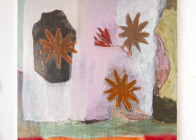 BROMÉLIAS, 2023 40CM X 33CM X 2,5CM CERÂMICA ESMALTADA EM ALTA TEMPERATURA